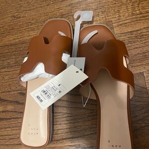 A New Day Women's Brown Slide Sandals